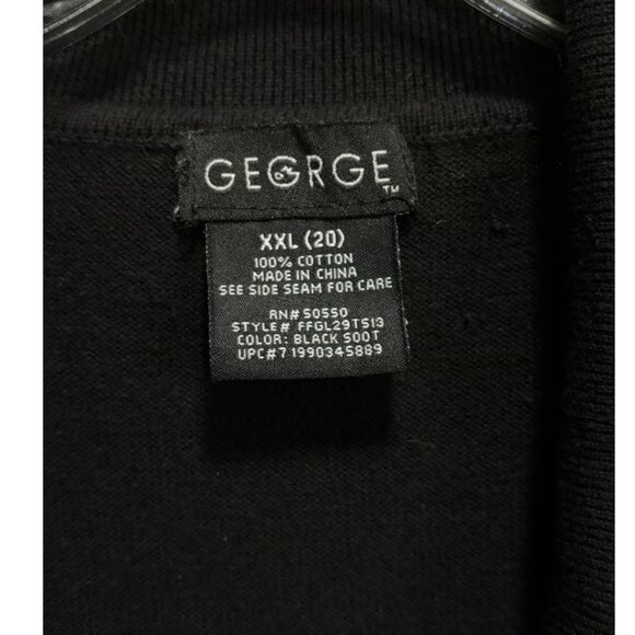 George Open Cardigan Black Knit Short Sleeve Ribbed Collar Button Size XXL - Picture 2 of 5